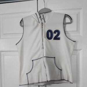 Women's White Zip-Up Sleeveless Coverup